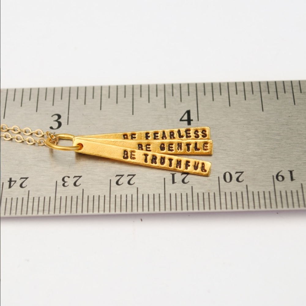 NWT / Chocolate & Steel Gold “Quote” Necklace - Picture 6 of 8